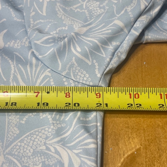 Bad Birdie Golf Polo Tropical Leaf Print Size Medium Color Light Blue - Picture 10 of 16